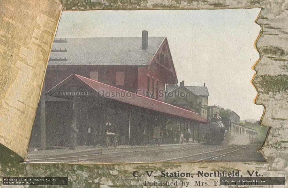 Postcard: Central Vermont Station, Northfield, Vermont